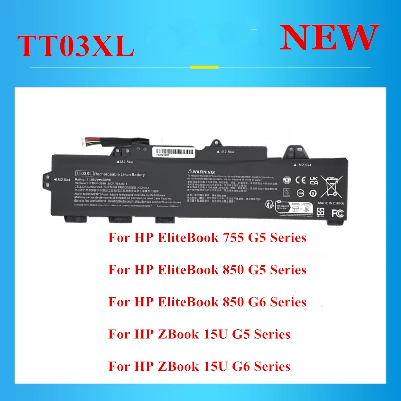 New TT03XL battery For HP EliteBook 755 G5  850 G5  850 G6 ZBook 15U G5 15U G6 Series
