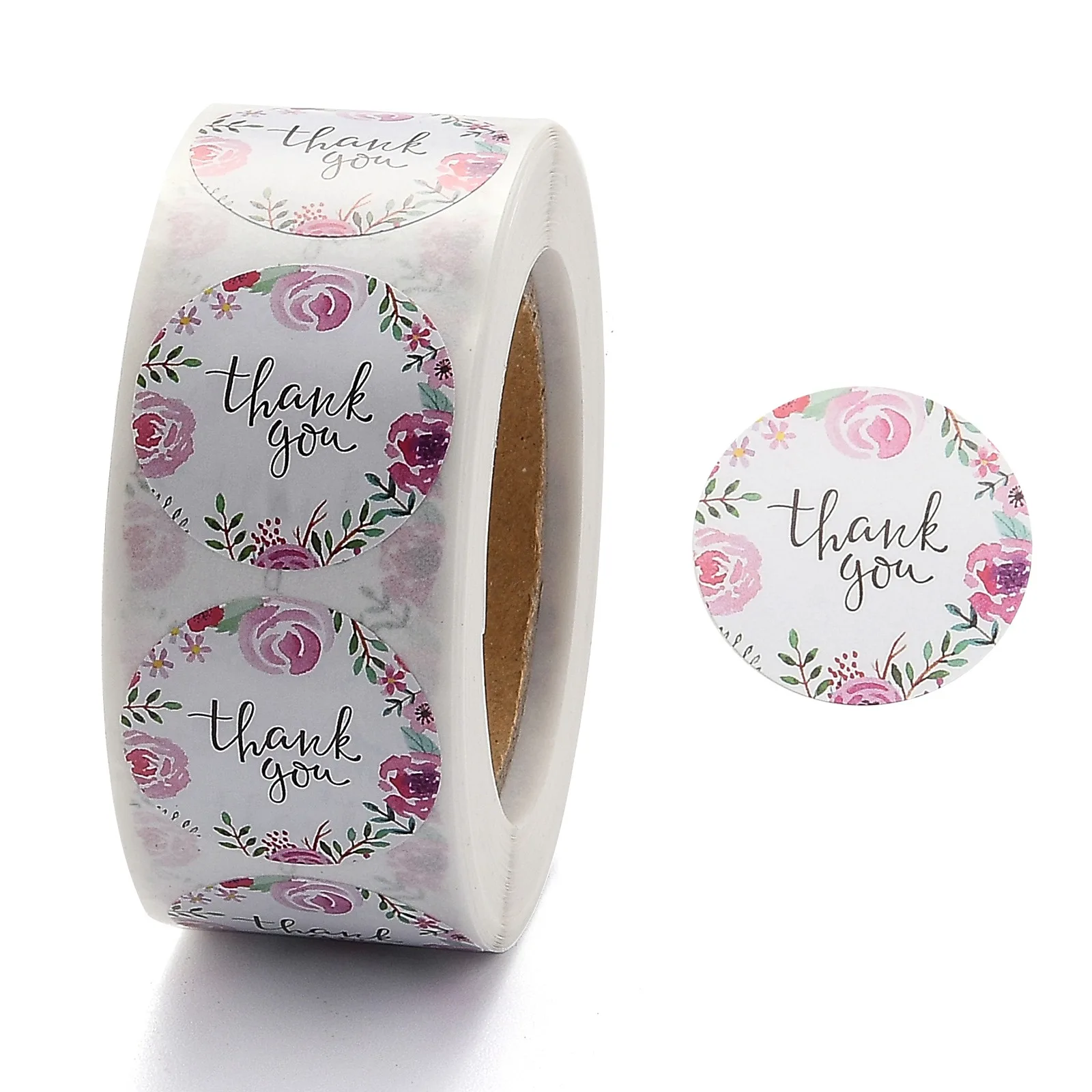 5 Rolls 1 Inch Thank You Stickers Adhesive Roll Sticker Labels