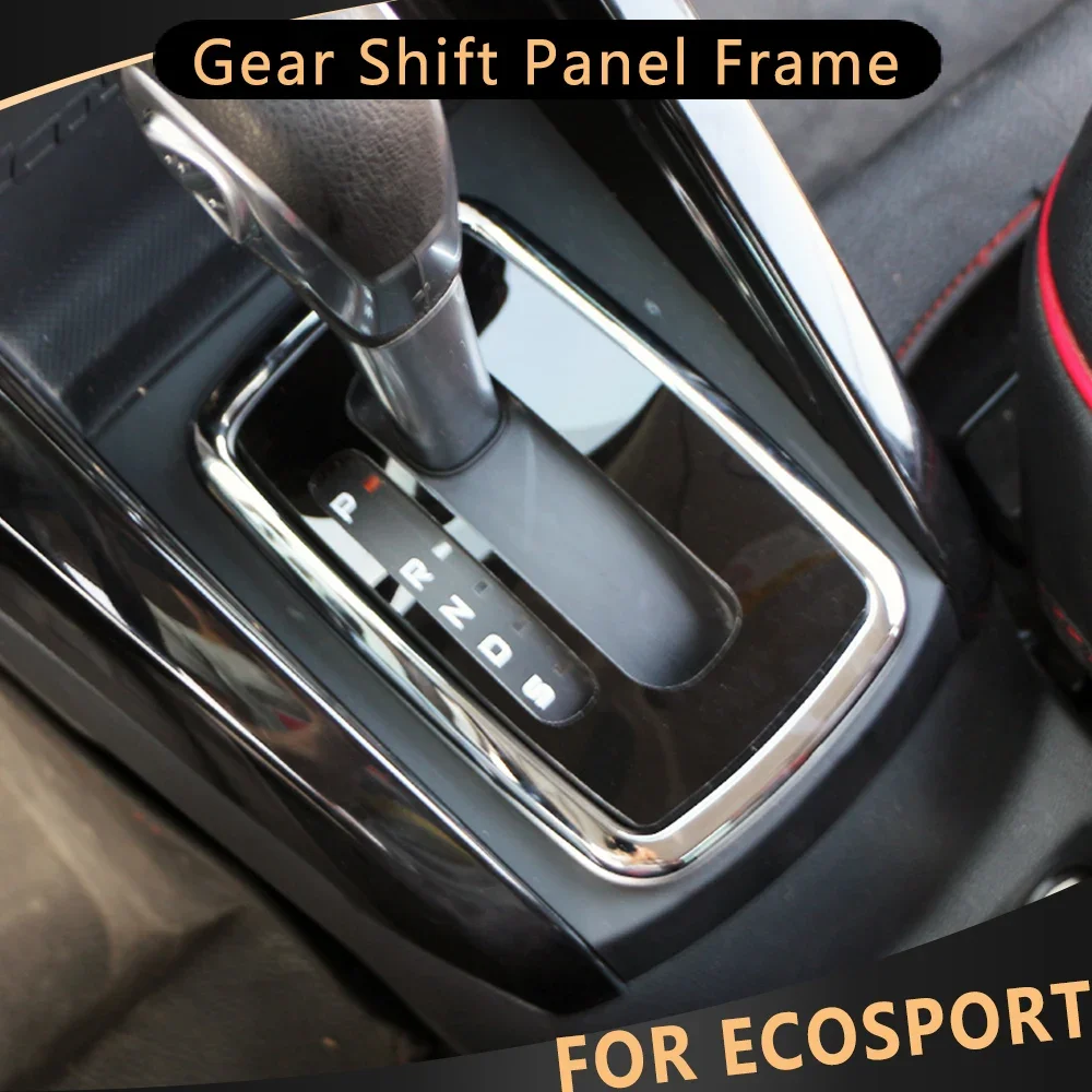 For Ford Ecosport 2018 - 2021 ABS Chrome Car Console Gear Shift Panel Frame Sticker Cover Trim Interior Accessories