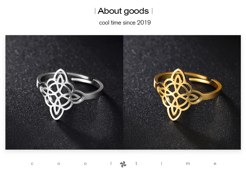zeit Hexenknoten Verstellbare Ringe Männer Frauen Edelstahl Hexerei Wicca Fingerringe Amulett Schmuck Geschenk ﻿ – Detail 3