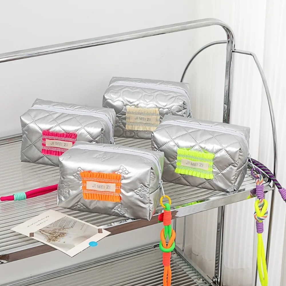 

Large Capacity PU Makeup Bag Carry-on with Hanging Rope Travel Toiletry Bag Korean Style Handbag Stationery Pencil Case