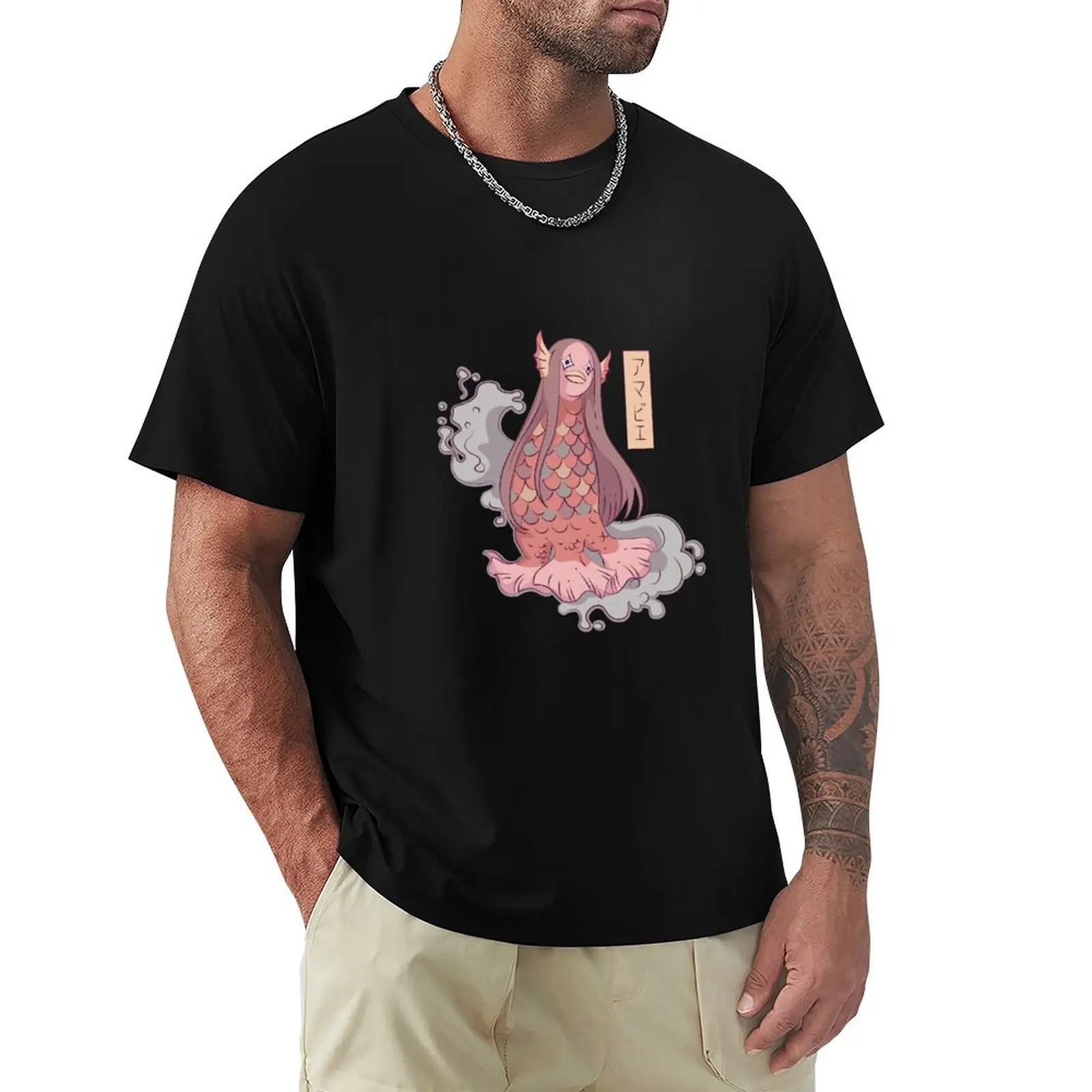 

AMABIE JAPANESE MERMAID T-Shirt plus size clothes luxury designer funny gifts kawaii clothes Men's t-shirts