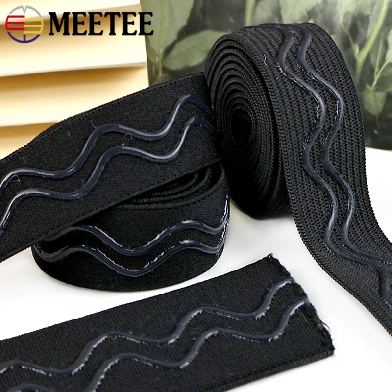 

3/5/10M 25/30/40mm Silicone Non-slip Elastic Band Underwear Bra Strap Rubber Bands Garment Belt Stretch Tape Sewing Accessories