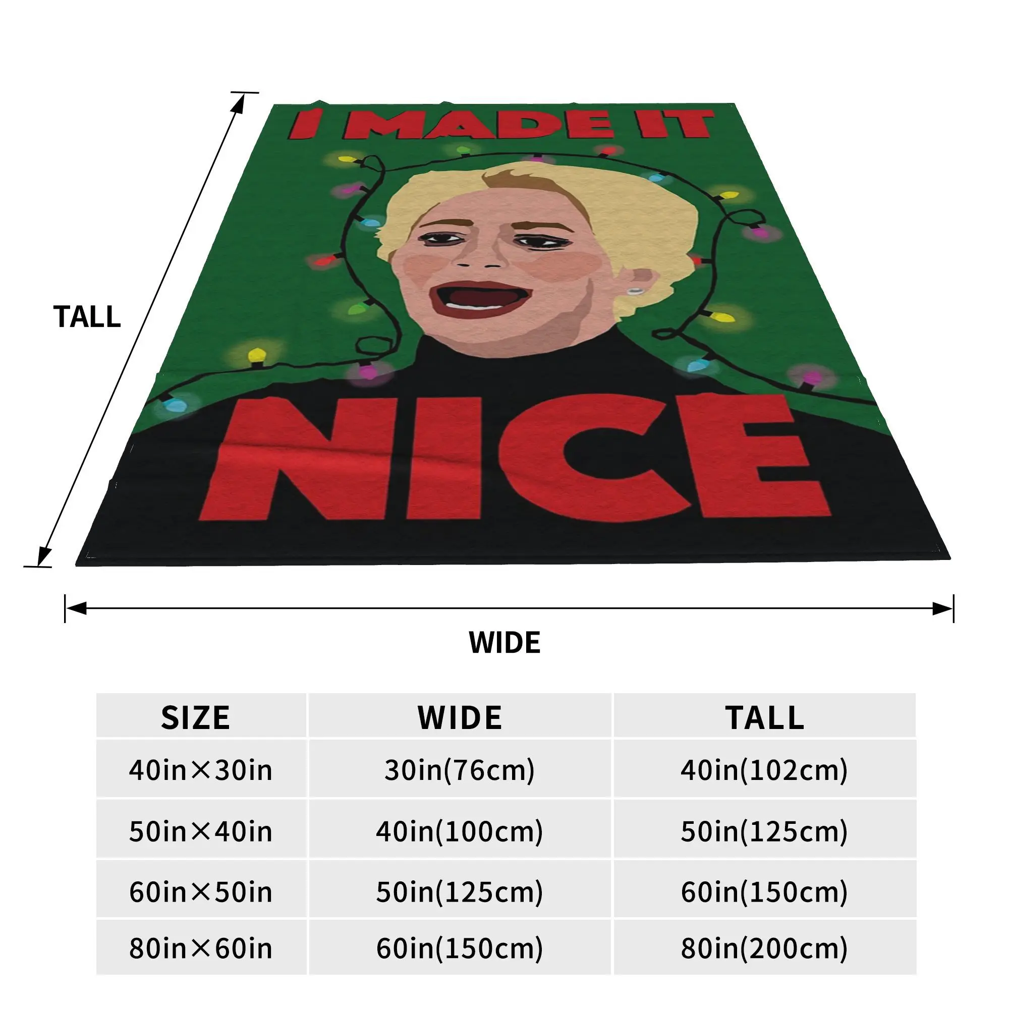 Dorinda Medley I Made It Nice Rhony Christmas Blanket Soft Warm Flannel Throw Blanket Bedspread for Bed Picnic Travel Home Sofa