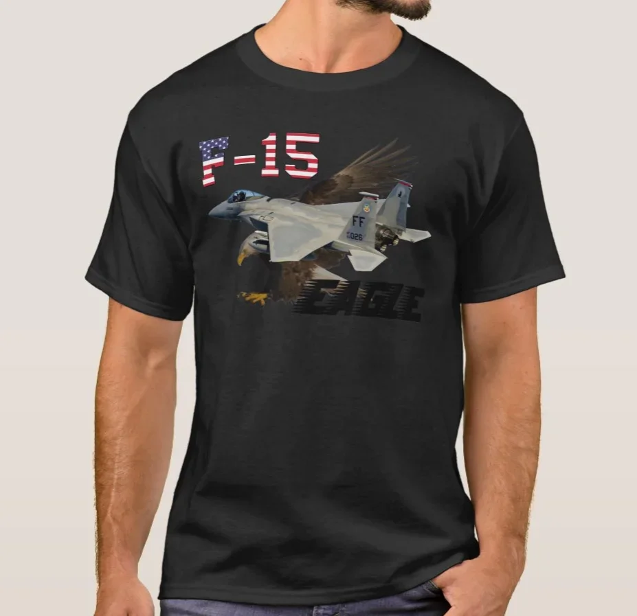 US Air Force F-15C Eagle Fighter T-Shirt 100% Cotton O-Neck Short Sleeve Summer Casual Mens T-shirt Aviation Streetwear
