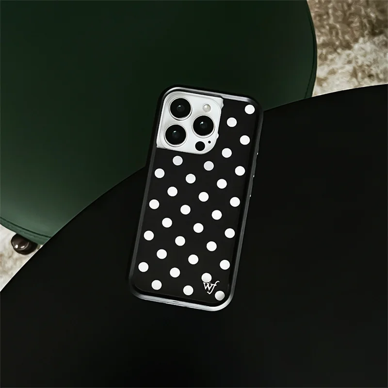 Wildflower Cute Brown Leopard Phone Case For iPhone 15 16 14 13 12 Pro Max Plus WF Origin Pizza Smile Lens Protect Back Cover