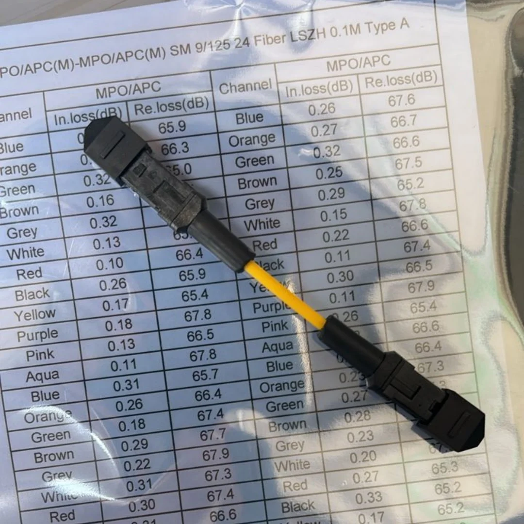 

MPO/APC-MPO Оптоволоконный короткий патчкорд APC 8/12/24 ядра 0,1 м Одномодовый гнездовой тип A B 8C 12C 24C ftth перемычка оптический патч-корд