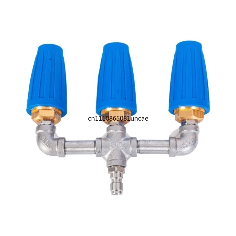 Dual Head 360° Rotating Turbo Nozzle Stainless Steel 1/4 Inch High Pressure Three Way Sprayer