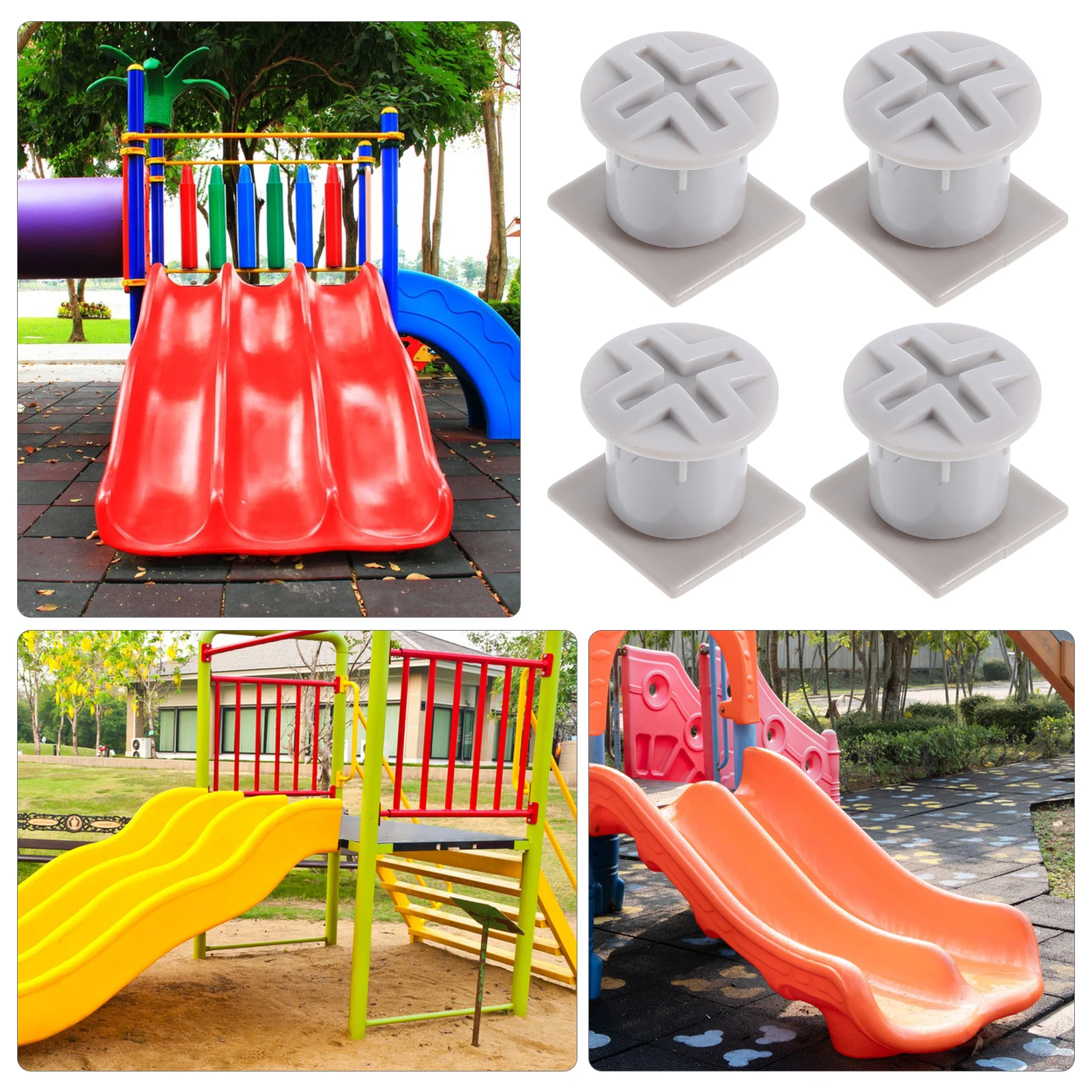 슬라이드용 플라스틱 나사 캡 1세트, 유니버설 핏 어린이 슬라이드 고정 커버 안전 엣지 프로텍터 놀이터 액세서리