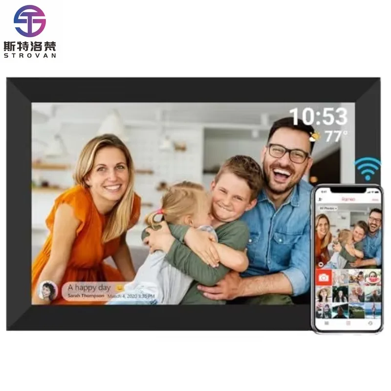 

10" High Resolution Smart Digital Photo App Compatible WiFi Upload Loop Play AVI/MP4 Formats Acrylic Supports MP3
