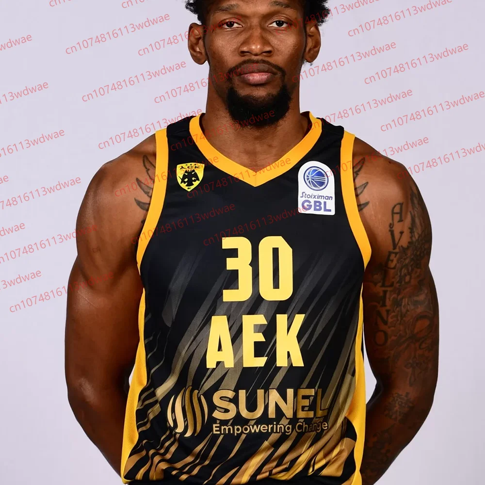 طقم جيرسي رياضي لكرة السلة اليونانية سريع الجفاف AEK BC جيرسي كرة السلة جيرسي كرة السلة #3