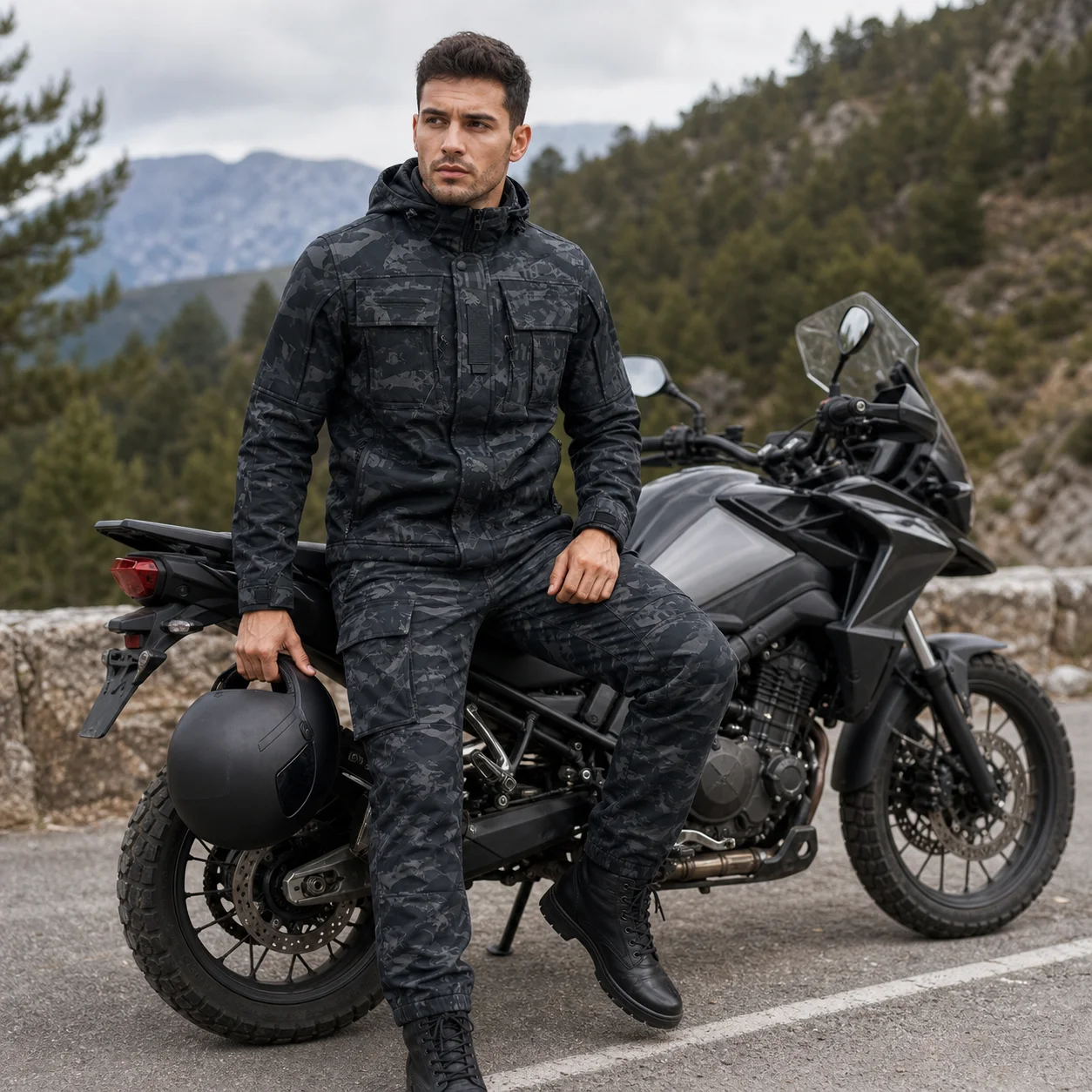 Autumn Winter Waterproof Warm Workwear Loose Fishing Set Wear Resistant Soft Fleece Lined Thickened Mountain Climbing