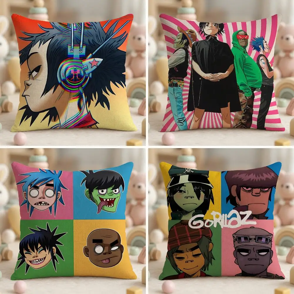 Virtual Band G-GorillazS Cushion Cover Ultra Soft Throw Pillow Cover Skin Friendly for Sofa Bed Home Decor Gift