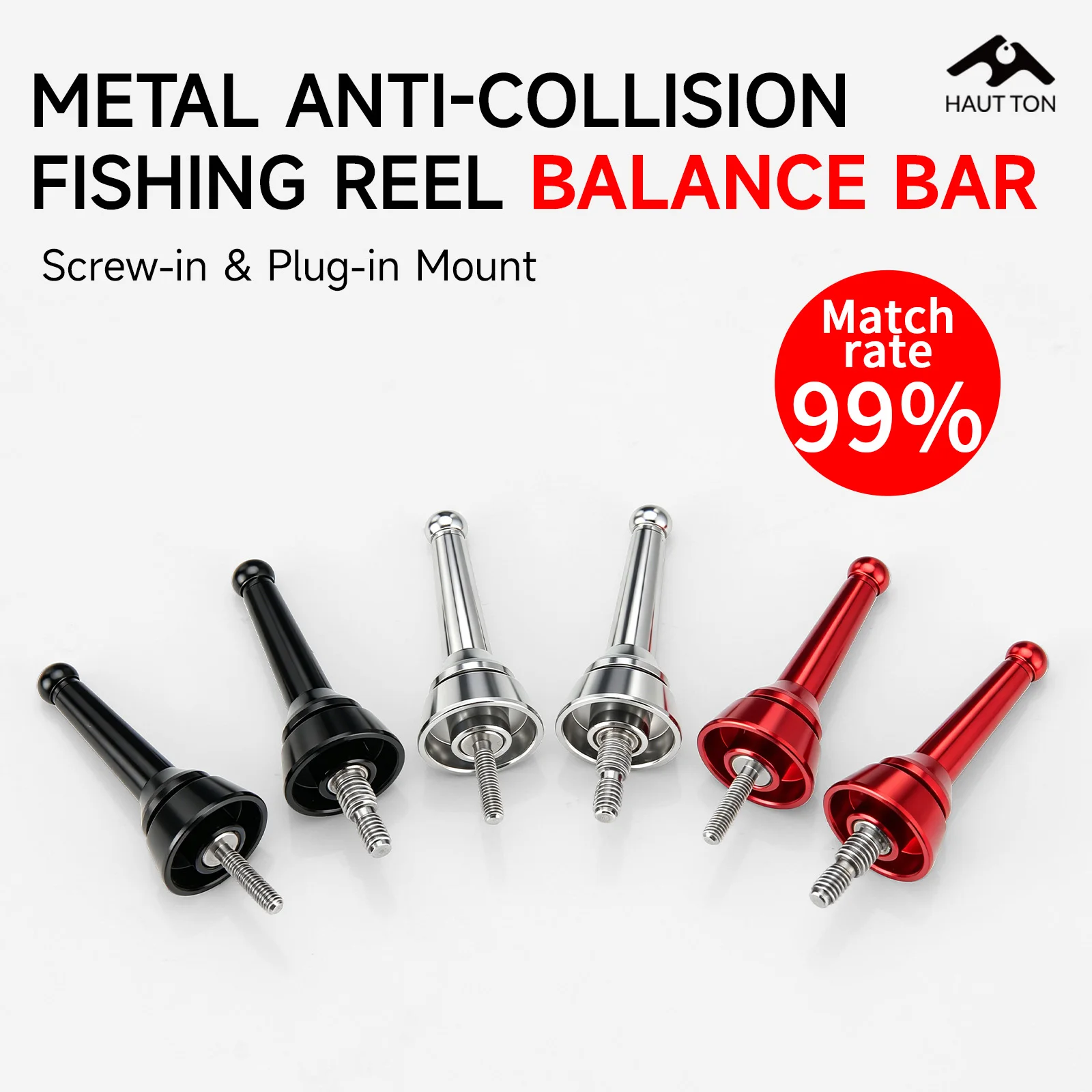 HAUT TON 1pc Fishing Reel Balance Bar Aluminum Alloy Anti Collision Stabilize Center Gravity Screw Plug In DIY Accessories