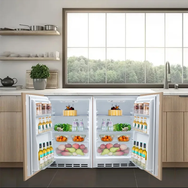 Horizontal Built-in Mini Refrigerator for Home Kitchen Cabinets and Under-Counter Installation Custom Manufacturing Supported