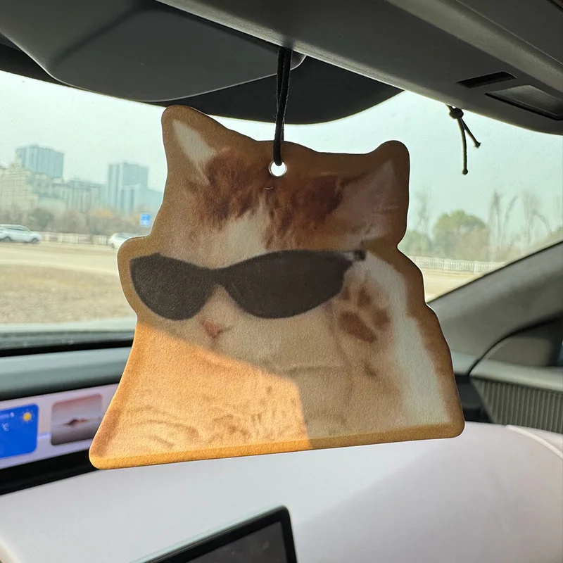 A Cool Cat Glasses Shape Intercontinental Hotel (Hotel Scent) Car Fragrance Tablets, Car Perfume, Imported Natural Air Purifier Hangings, Car Air Freshener, Car Rearview Mirror Hanging Fragrance Tablets, Car Interior Deodorizer, Long-Lasting Fragrance, Unisex, Creative Natural Scent Air Purifier, Car Interior Atmosphere Fragrance, Five-Star Hotel Scent, Specially Customized Fragrance, Luxury-Grade Fragrance