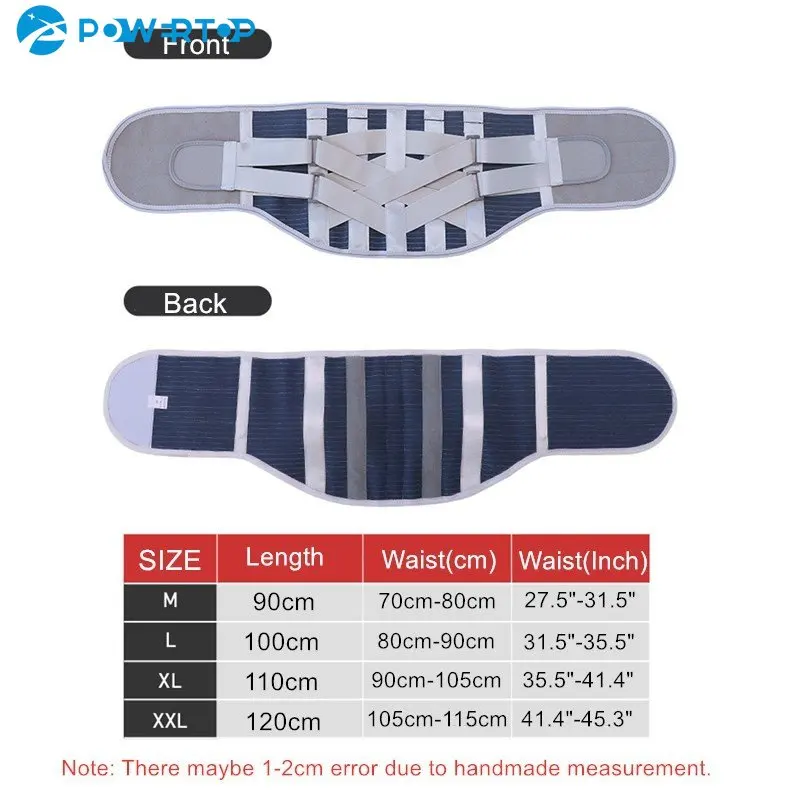 Lumbar Back Support Belt Disc Herniation Orthopedic Waist Support Brace with Removable Double Pull Strap Pads And Steel Splints