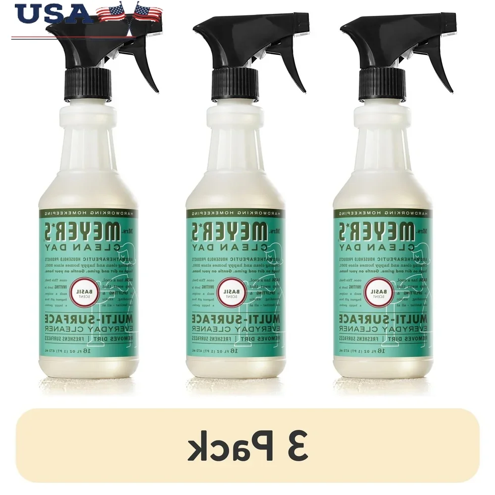 Limpiador multisuperficie Paquete de 3 aroma albahaca Spray de limpieza diaria Superficies no porosas Cocina Baño Ecológico Sin crueldad