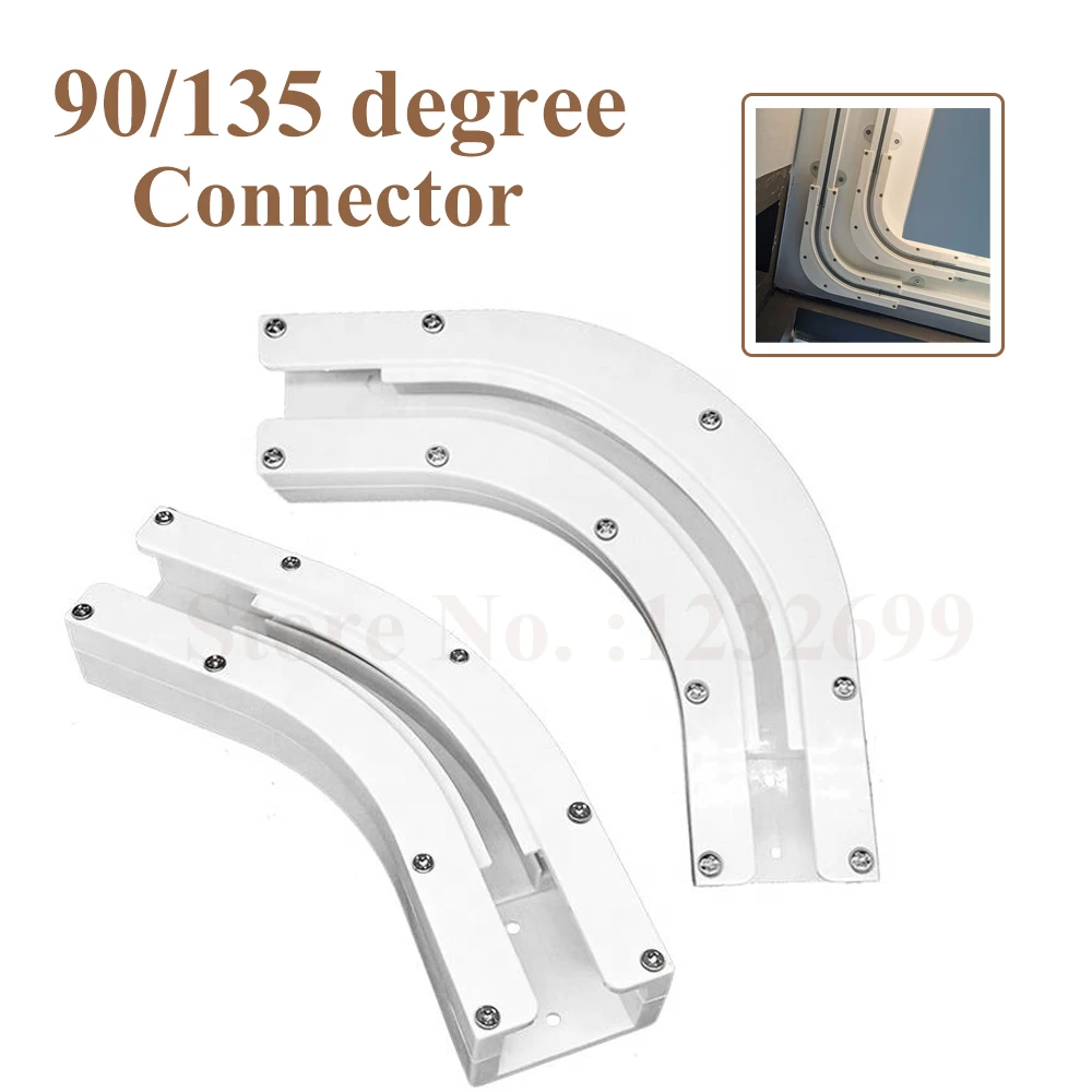 

High Quality 90/135 degree U Type and L Type Window Electric Curtain Track Rail Joint Bracket Connector For Automatic Curtain