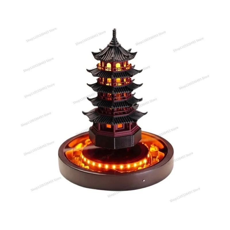 For Maglev Pagoda Lamp, Creative Desktop Ornament, Zen Tea Room, Ambient Night Light, Birthday Gift