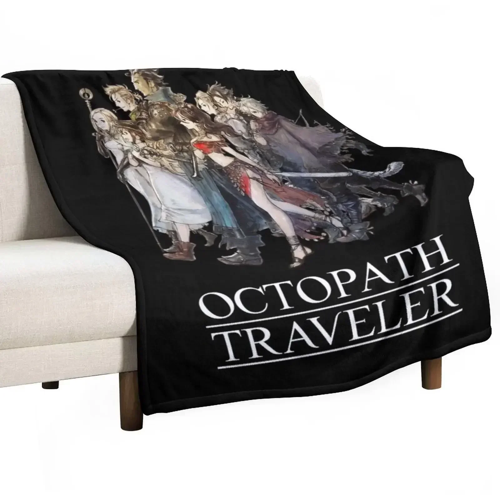 

Octopath Traveler - Travelers Logo [w/ White Text] Throw Blanket Hairys halloween Luxury Throw Blankets