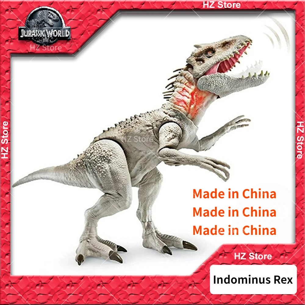 Dinosaurios de Indominus Rex para niños, Mundo Jurásico, boca abierta para rugido y efecto de luz, regalo de cumpleaños