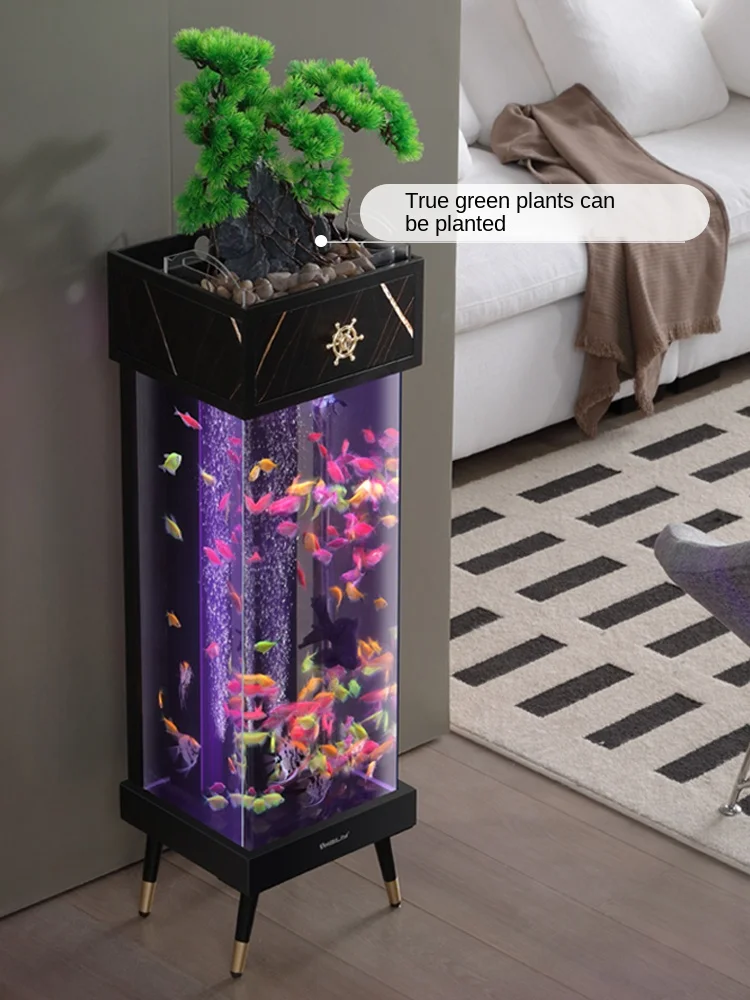 MJY small filter oxygen production all-in-one machine acrylic goldfish tank new floor-to-ceiling household