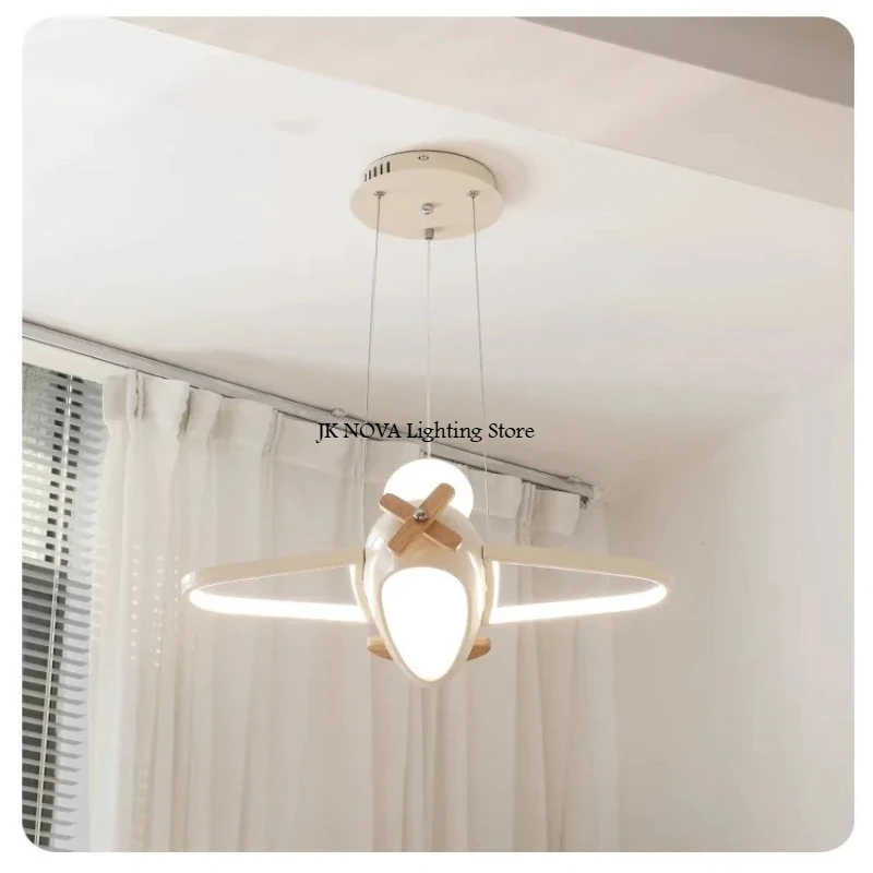 ضوء قلادة لغرفة الأطفال على شكل طائرة كريمية لغرفة الأولاد والبنات، ضوء حماية العين الكرتوني الإبداعي #1