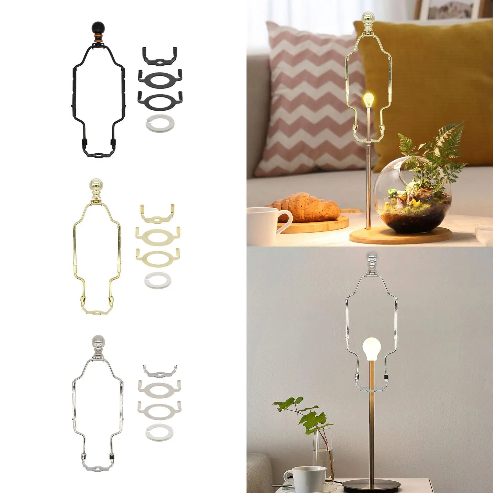 Lamp Harp Adjustable Lamp Harp Holder Kit Universal Bullhorn Bracket Lamp Parts DIY Lighting Accessories Elevating Stand