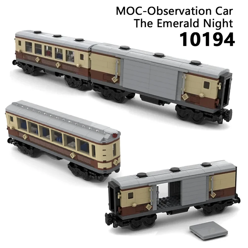 NEW Train Cabin for 10194 The Emerald Night Train Bricks Model MOC City Car Carriage Building Blocks Creative Idea Expert Toys