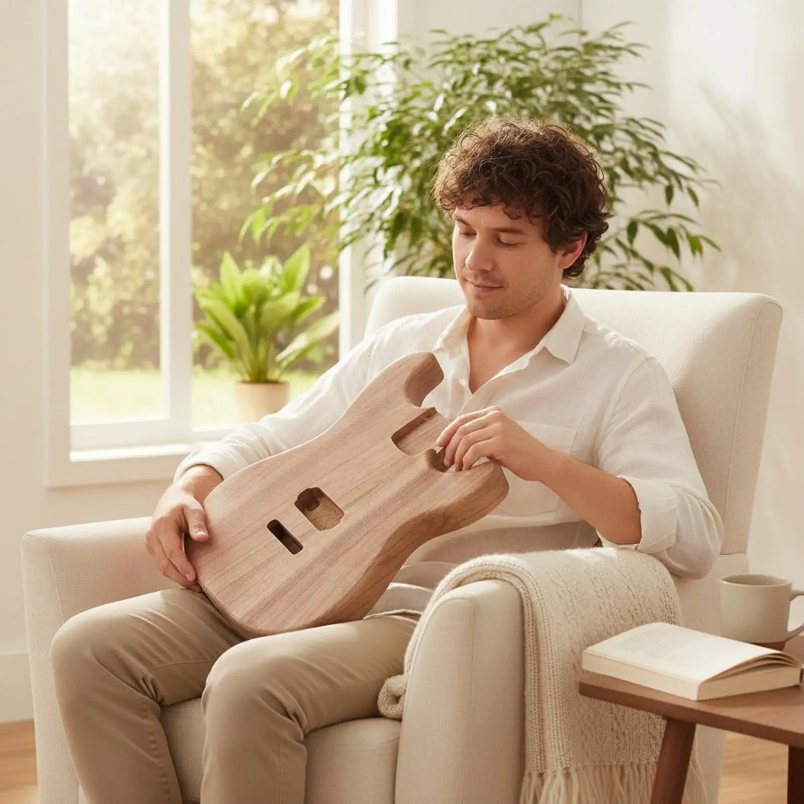 Matte Acoustic Electric Stringed Device St Guitar Body with Pre-cut Cavities for Pickup Bridge Assembly