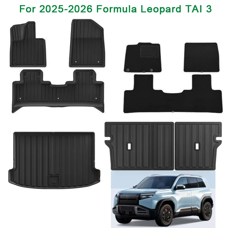 

for 2025 2026 Formula Leopard TAI 3 All Weather TPE 3D Floor Mats & Trunk Mat Cargo Liners Waterproof Protector Accessories