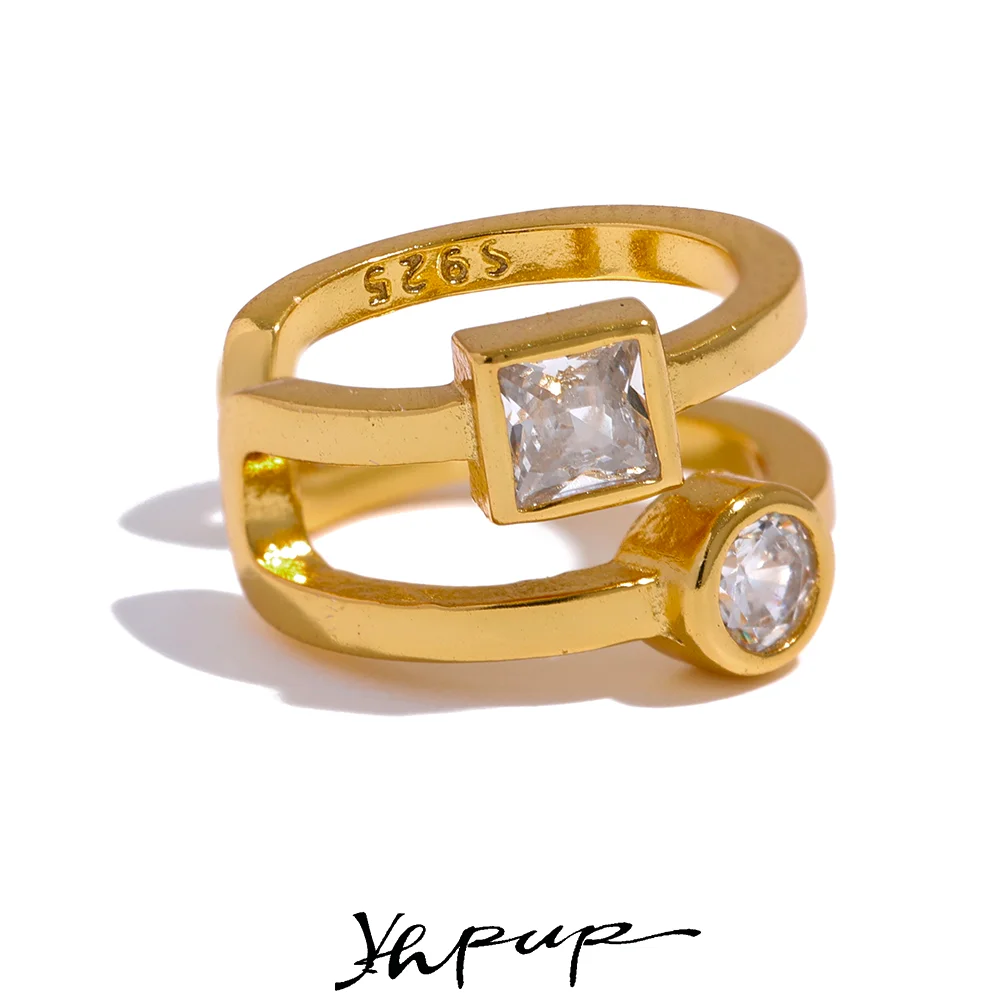 Yhpup 1PC 패션 스털링 실버 925 클립 커프 비 피어싱 지르콘 클립 여성용 귀걸이에 섬세한 패션 주얼리 선물