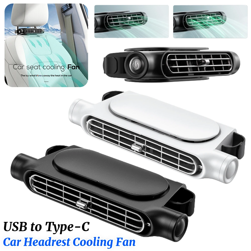 

1/2PCS Car Seat Fan Backseat Cooling Fan 3 Speeds Adjustable Car Fan Circulator Ventilation Sheet Car Interior Rear Headrest Fan