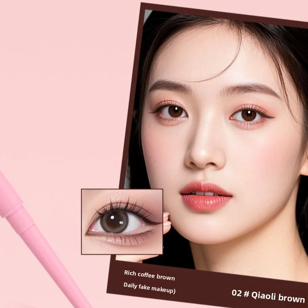 Regali Penna gel per eyeliner a doppia testa resistente al sudore con angoli piegati Penna per eyeliner Strumento per il trucco Eyeliner gel impermeabile