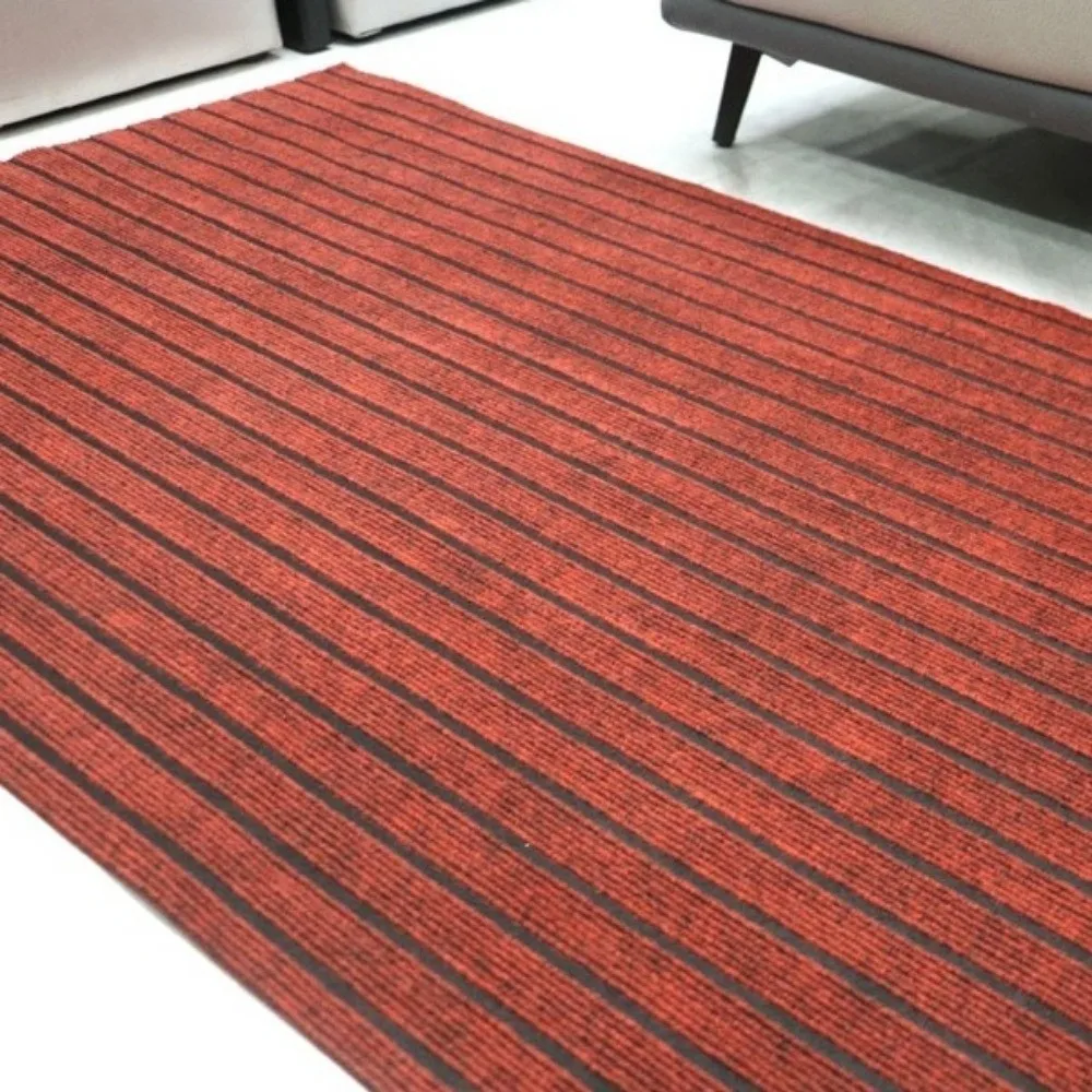 Full Coverage Striped Door Mat Stain/Fade Resistant DIY Cuttable Striped Entryway Rug Absorb Oil Floor Carpet Entryway