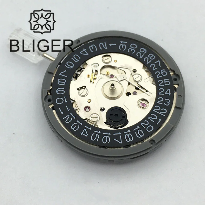 BLIGER NH35 movimento automatico dell'orologio Set di data nera parti di ricambio per orologi da polso meccanici da uomo ad alta precisione