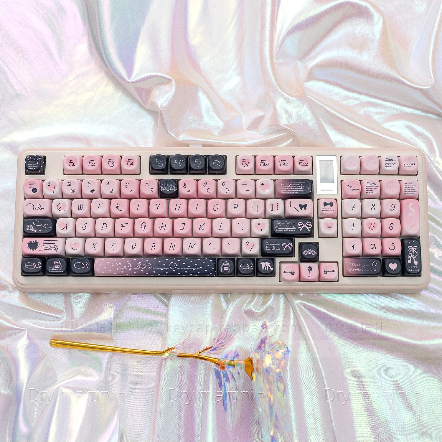 Dream Ballet Black Powder Keycaps MOE five-sided heat sublimation PBT adapted to wooting and other mechanical keyboards