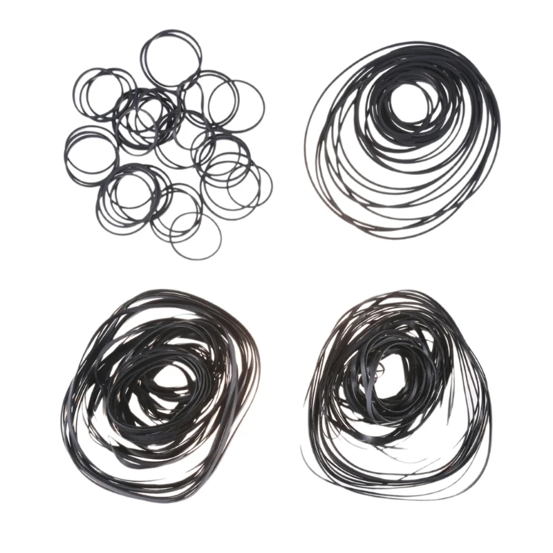 Pack of 180 Assorted Rubber Belts for Cassette Tape Recorders, Video Players and Walkmans Belt Set Mixed Size 1/2/3mm