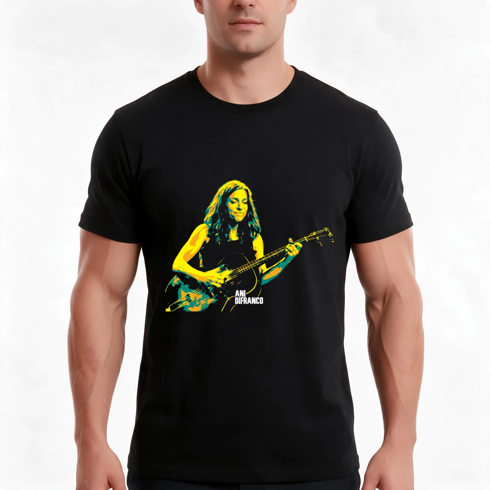 Ani DiFranco. Angela Maria. American singer-songwriter v2 Classic . T-Shirt, Summer Casual Cotton Tee, Oversized Streetwear Tops