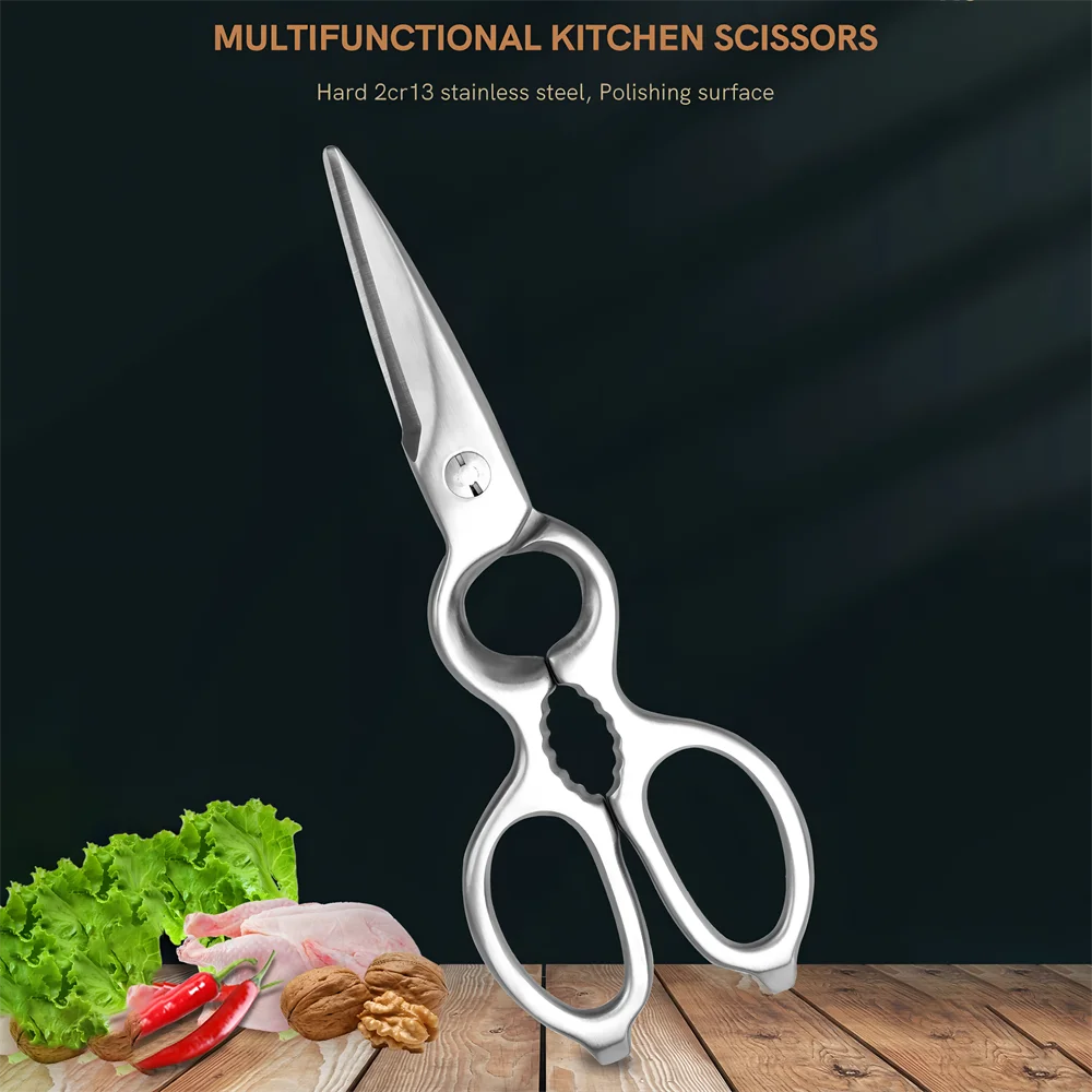 Tijeras de cocina de hueso de pollo, tijeras de cocina de acero inoxidable para pescado y pato, tijeras para barbacoa, tijeras para alimentos, herramientas