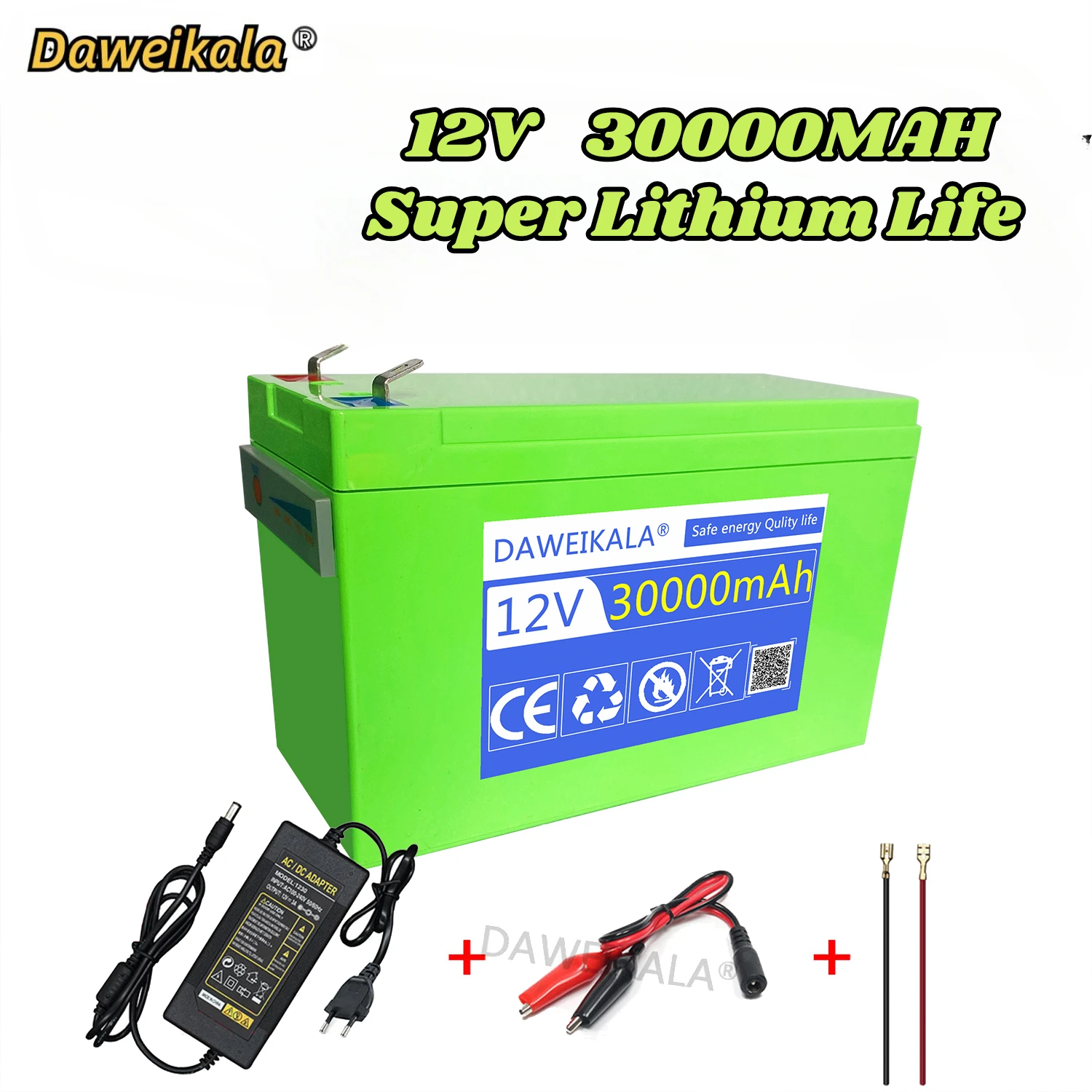 NEW Lifepo4 12V Battery 30Ah Built-In High Current 30A BMS 18650 Lithium Battery Pack for Electric Vehicle Battery 12.6V Charger