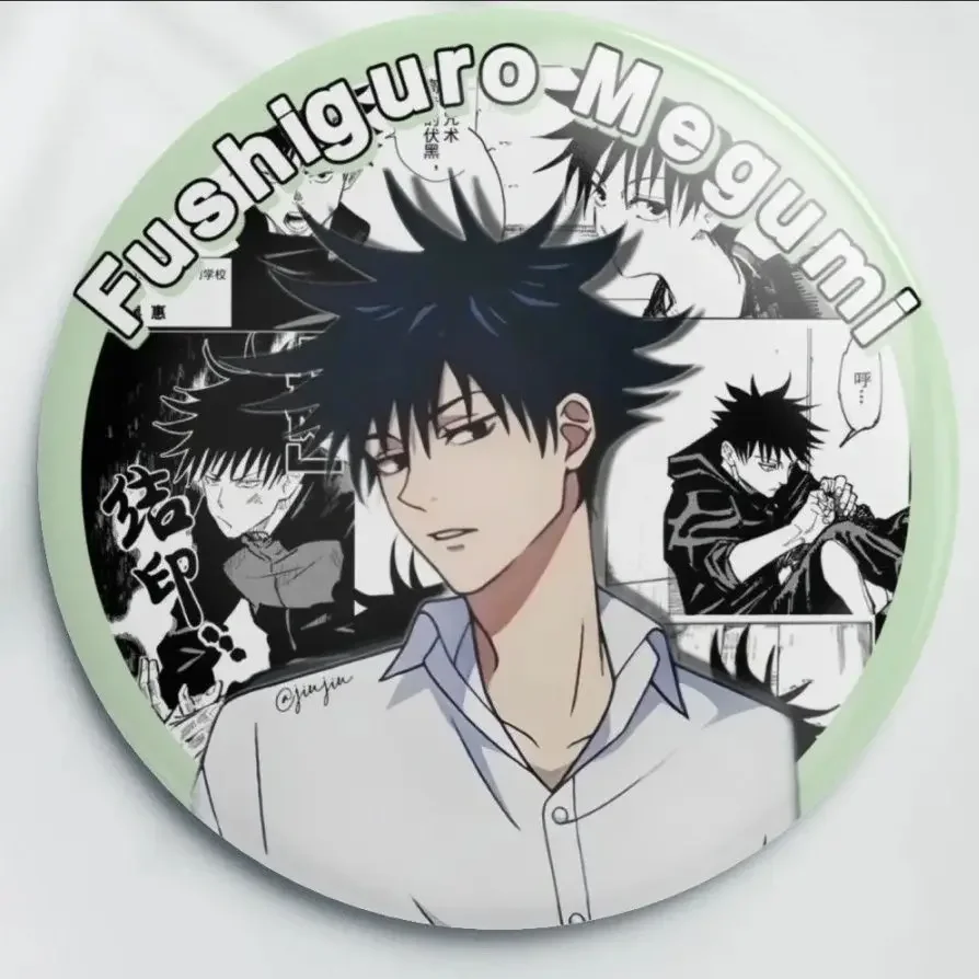 

Anime Jujutsu Kaisen Fushiguro Megumi Cosplay Cute Pendant Brooch Cartoon 58MM Badge Backpack Decorate Mascot Xmas Birthday Gift