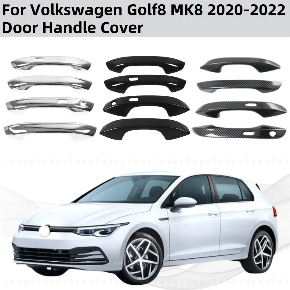 

For Volkswagen Golf8 MK8 2020 2021 2022 ABS plastic Car Modification Accessory Carbon Door Handle Bowl Cover Trim Paste Style