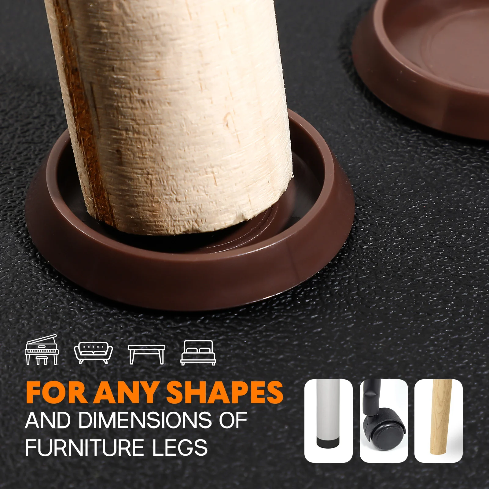 Caster Cups Floor Protectors Non Furniture Pads Coasters for Chairs Sofas Tables Hardwood Carpet Prevent Scratching