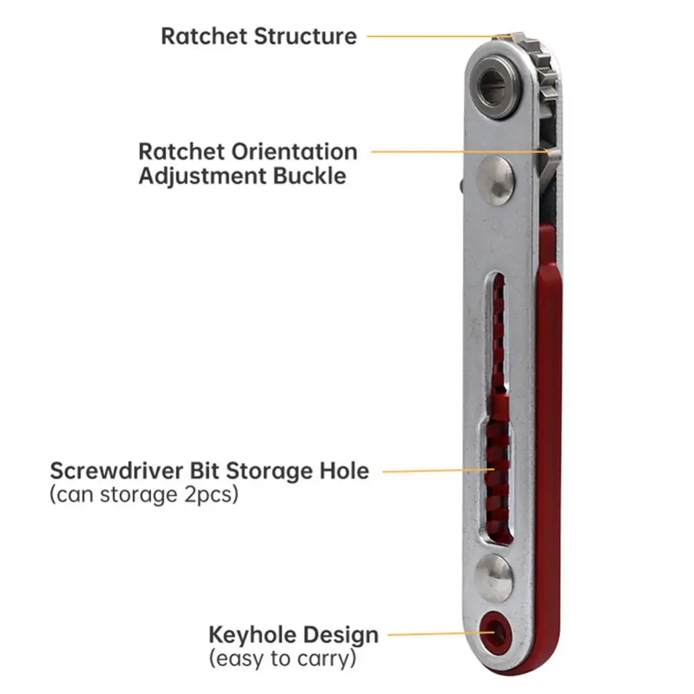 Two-Way Mini Ratchet Wrench Hexagon Torx Bidirectional Control for Single/Double Head Screwdriver Drill Bits Tool 1/4\