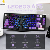 LEOBOG A75 Alice Tri-Mode Mechanical Keyboard for Gaming with Magnetic Joystick Customized Top Structure Ergonomics Keyboard