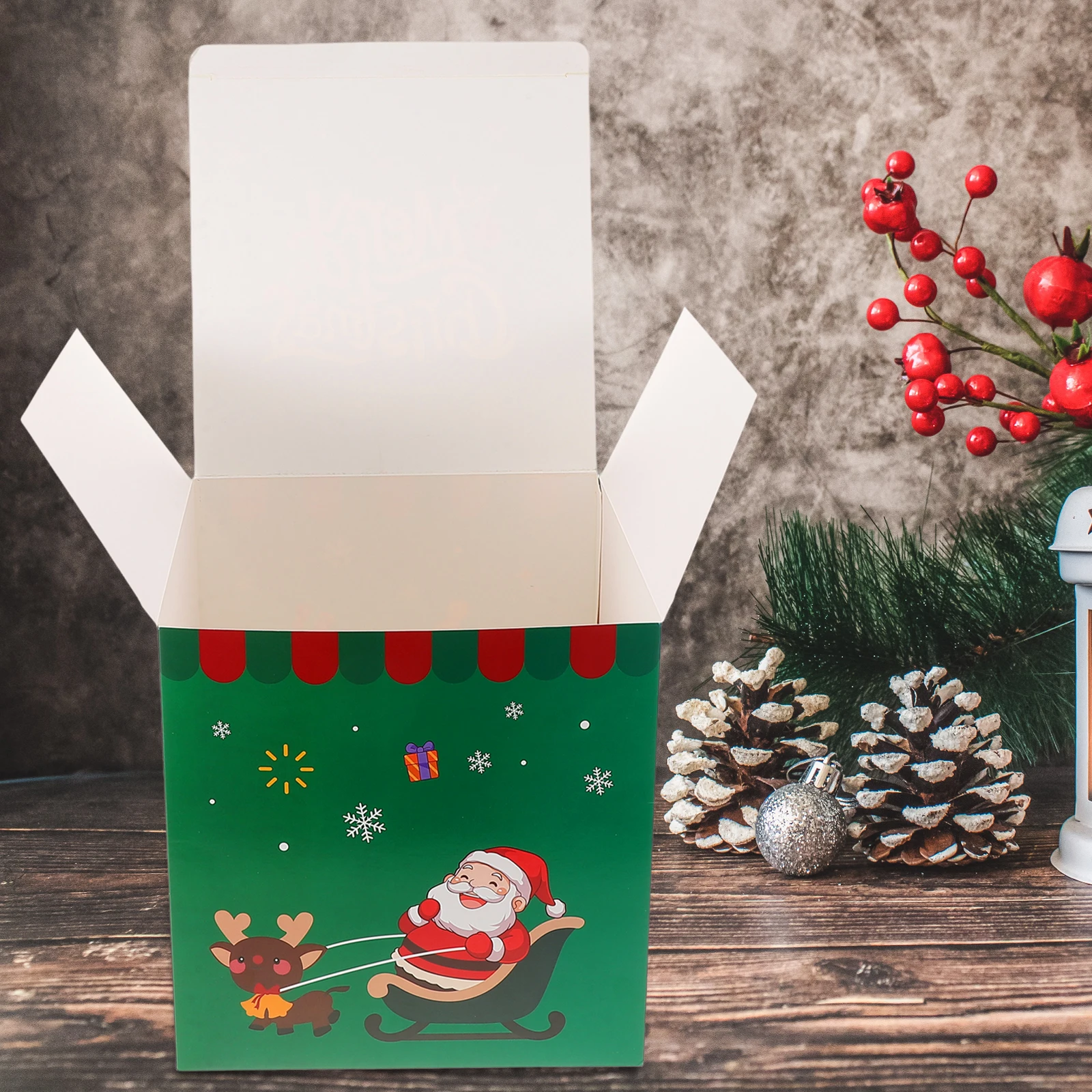 

Christmas Candy Gift Box 128x86mm Paper Treats Container Goodie Boxes Holiday Party Favors Christmas Eve
