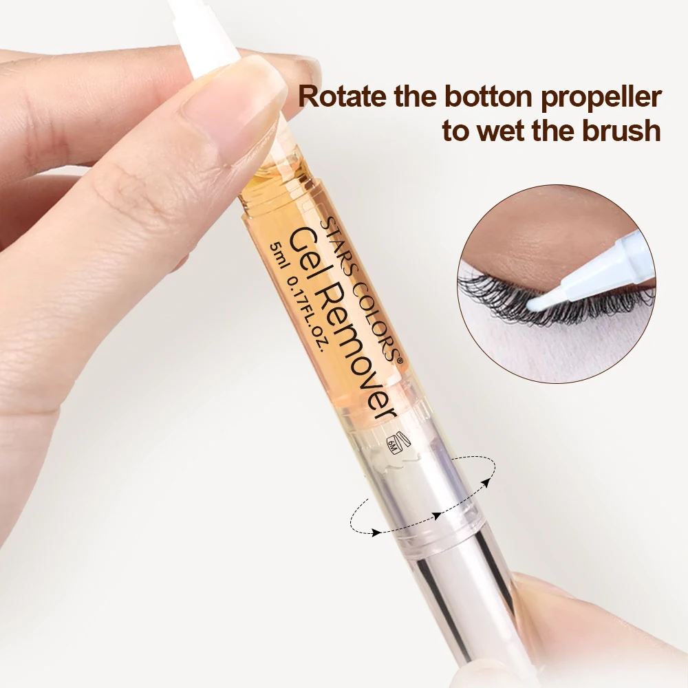 STARS COLORS フルーツの香りのまつげリムーバー ジェル 5ML 素早く楽につけまつげを除去する 優しく携帯可能なアイメイクアップリムーバー