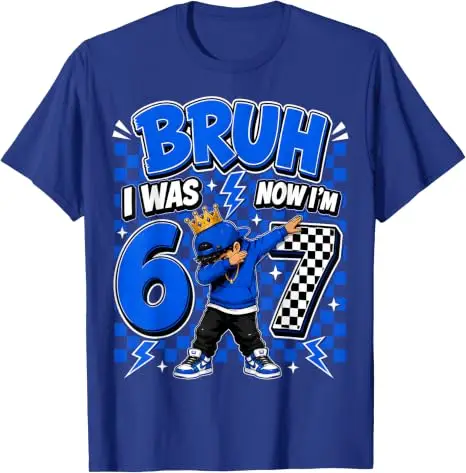 Modekleidung für 7-jährige Jungen, Bruh, ich war 6, jetzt bin ich 7, Dabbing 7. Geburtstag Jungen Sechs-Sieben T-Shirt, Humorvolles 67 Spruch-T-Shirt Geschenke – Detail 14